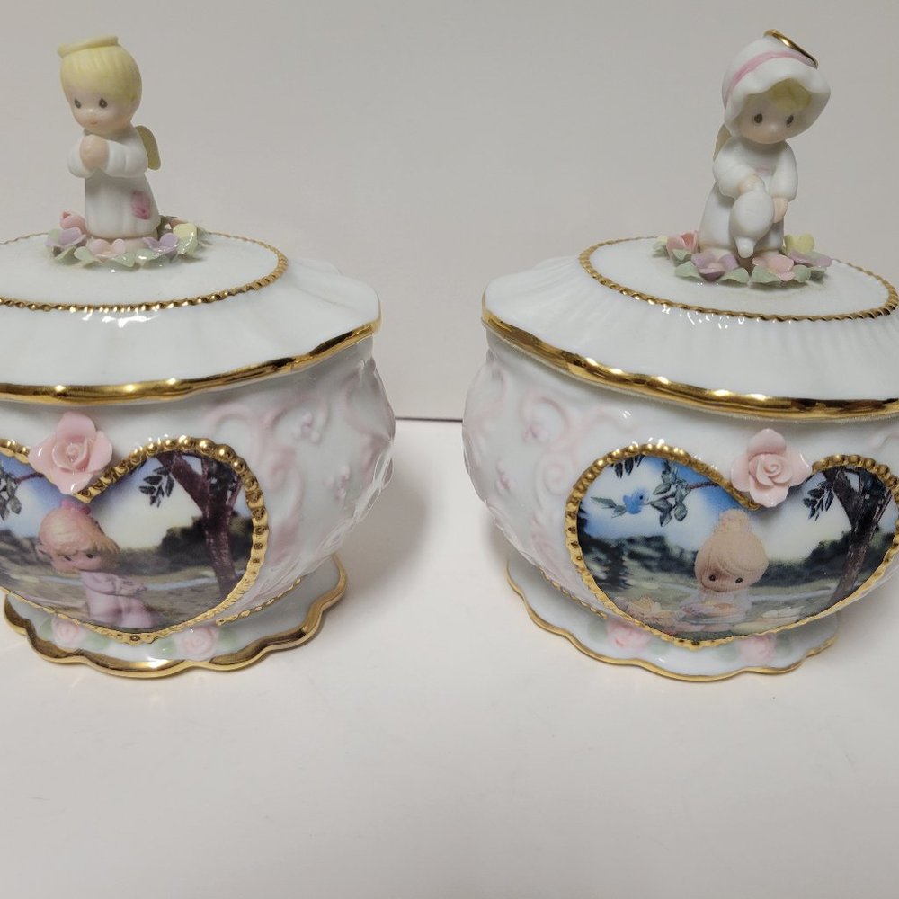 Precious Moments set of 2 Music Boxes